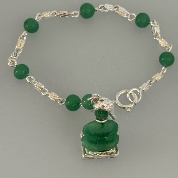 925 silver bracelet aventurine stone - Picture 9 of 10